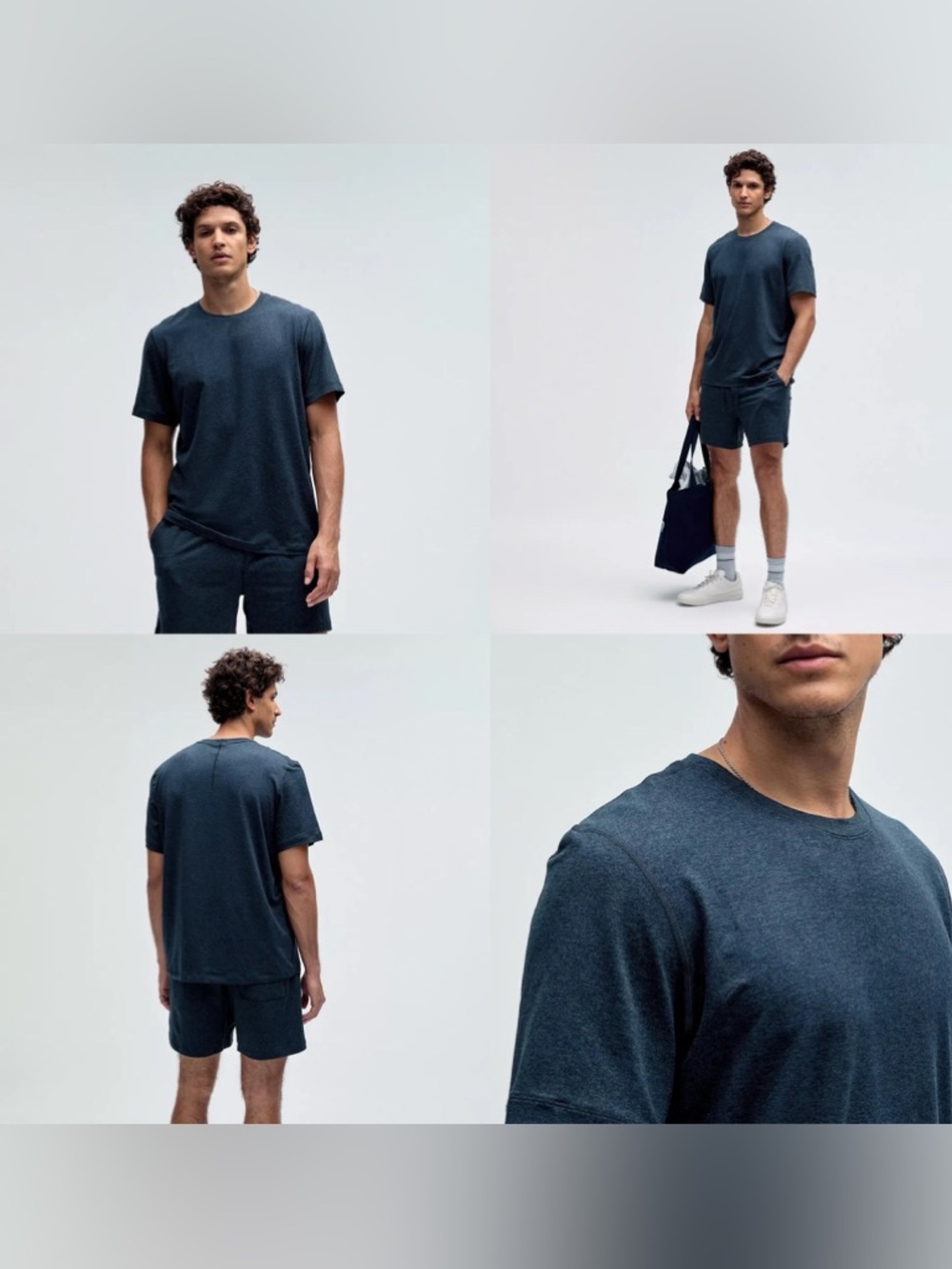 Lululemon Soft Jersey Short-Sleeve Shirt in Heather Navy sz L